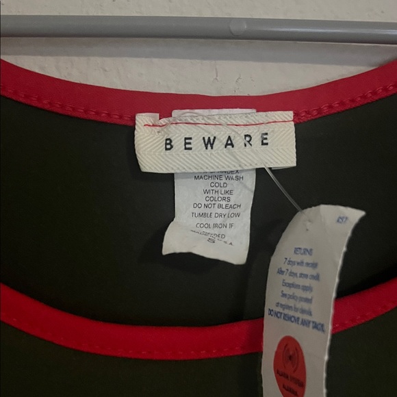 Beware Black Bodysuit with Red Trim - Picture 2 of 4
